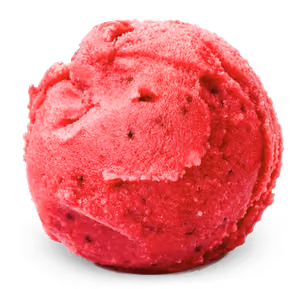 Eiskugel Himbeere der Sylter Eismanufaktur