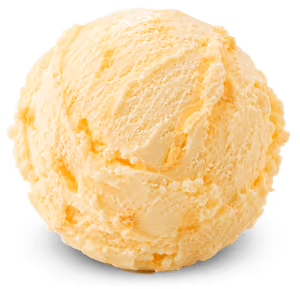 Eiskugel Pfirsich der Sylter Eismanufaktur