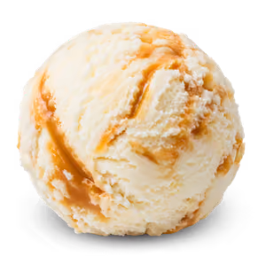 Eiskugel Quark-Salzkaramell der Sylter Eismanufaktur