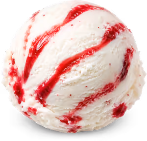 Eiskugel Strawberry Cheesecake der Sylter Eismanufaktur